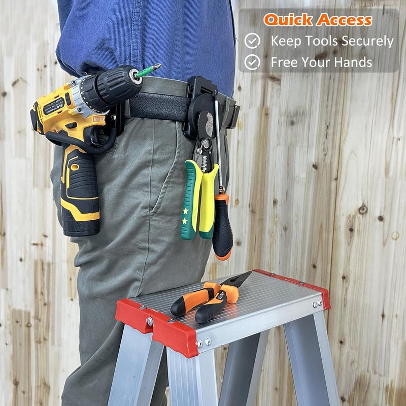 MUTUACTOR Tool Holster Belt Clip,Heavy-Duty Magnetic Tool Holder for Belt Clip,Anti-Slip Strong Magnetic Clips Tool Belt Accessories for Hammer Screwdrivers Adjustable Wrench Heavy Tools Hardware - Image 3